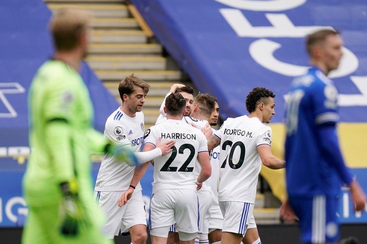 Leeds celebrates the equalizer.  Photo collected via Reuters