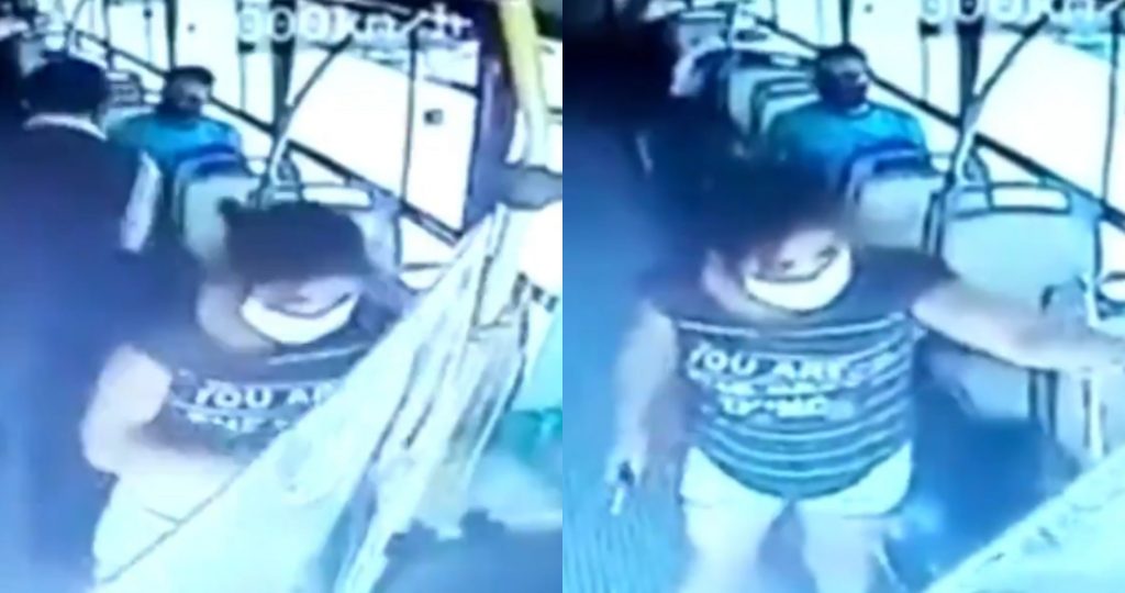 Powerful video: A woman stabs a bus driver and asks her to wear face masks, in Argentina