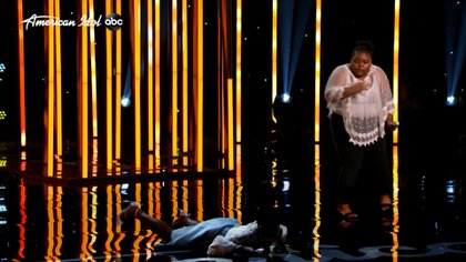 Funke Lagoke with partner Ronda Felton fainted at the Dolby Theater in Los ngeles, where new episodes of the reality show are filmed. "American Idol"