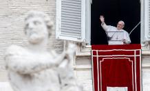Pope Francis greeted worshipers who attended the Angel Prayer in St Peter's Square at the Vatican on Sunday.