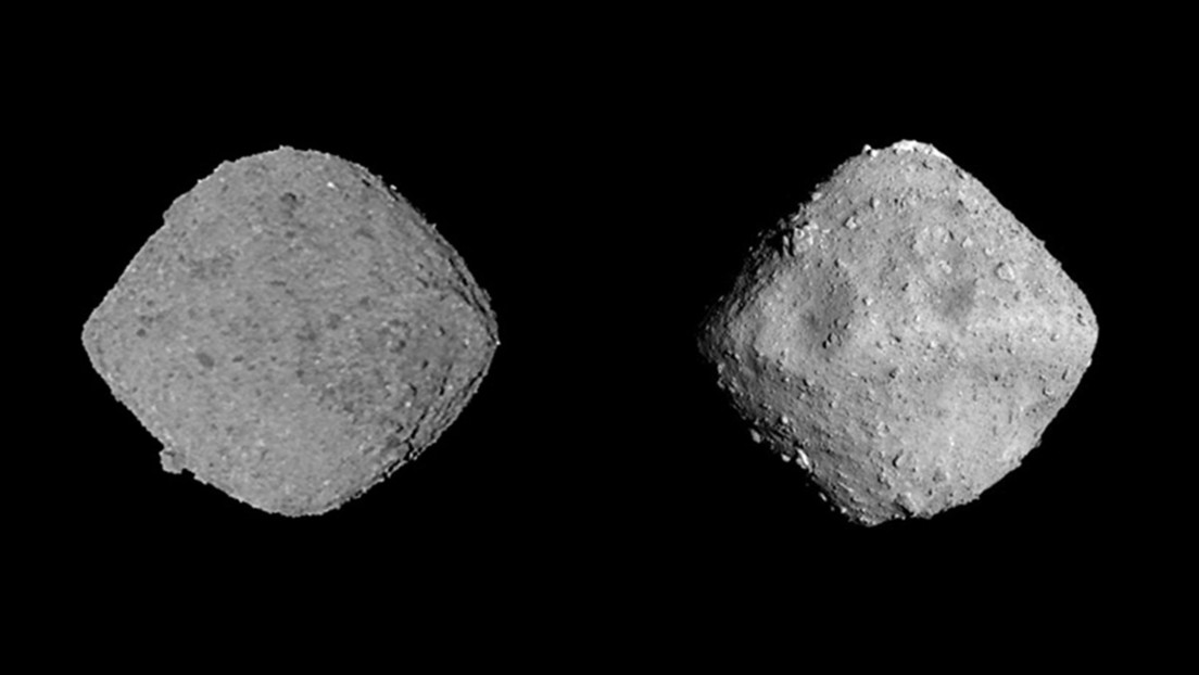 Explain the origin of the diamond shape of the asteroids Bennu and Ryugu