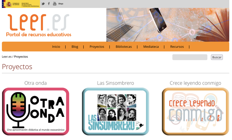 Screenshot of the Leer.es portal.