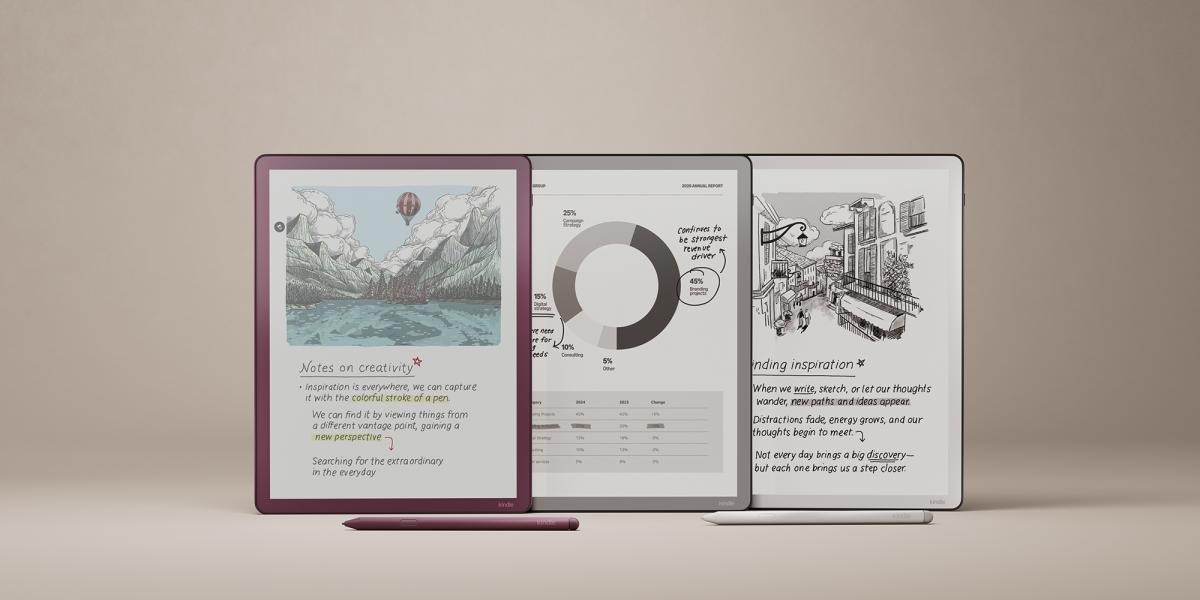 Amazon Kindle Scrib, now colored - designed for productivity