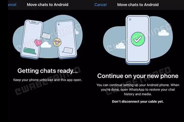 In this way, all WhatsApp chats can be transferred from Android to iPhone and vice versa.  (Photo: Wabeta Info)