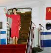 Huawei Technologies Chief Financial Officer Meng Wanzhou waves as she exits a charter plane at Shenzhen Baoan International Airport in Shenzhen, Guangdong Province, China, September 25, 2021. Jin Liwang/Xinhua via Reuters Attention Editors - This photo is provided by a third party .  China is out.  There are no reviews.  not archive.