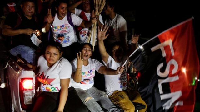 Many Nicaraguans celebrate Ortega's victory in the streets