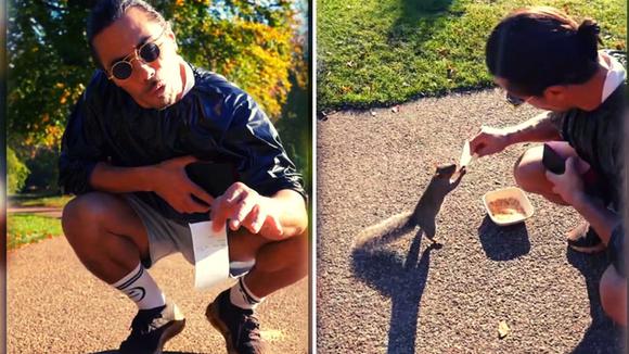 Salt Bae charges up to a squirrel