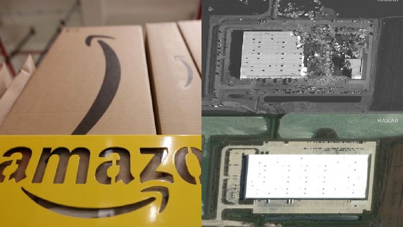 Six dead when Amazon warehouse collapsed due to hurricanes in the United States
