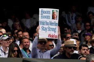 Becker's last Wimbledon poster, while the German is still in prison