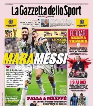 Front page of La Gazzetta dello Sport